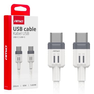 USB Кабел TypeC - TypeC 60W 2M 03909 AMIO
