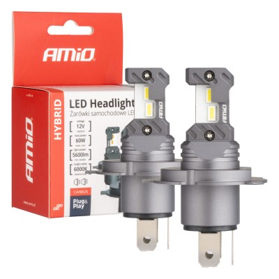 Сијалици LED H4 6000K 60W CANBUS 2ком HYBRID AMIO