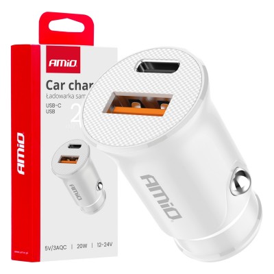 USB Полнач Двоен USB+TypeC 20W AMIO