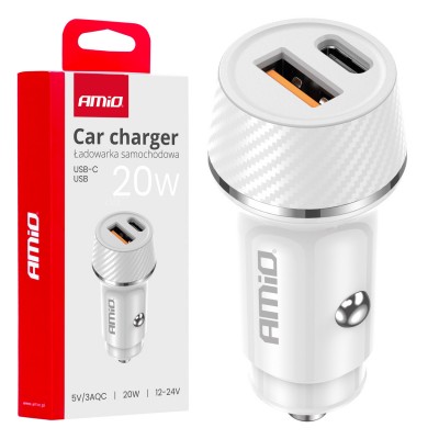 USB Полнач Двоен USB+TypeC QC+PD 20W AMIO