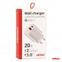 220V USB Полнач Двоен USB+TypeC 20W AMIO