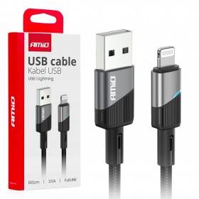 USB Кабел USB-Lightning 3A 100cm FullLINK 03925 AMIO